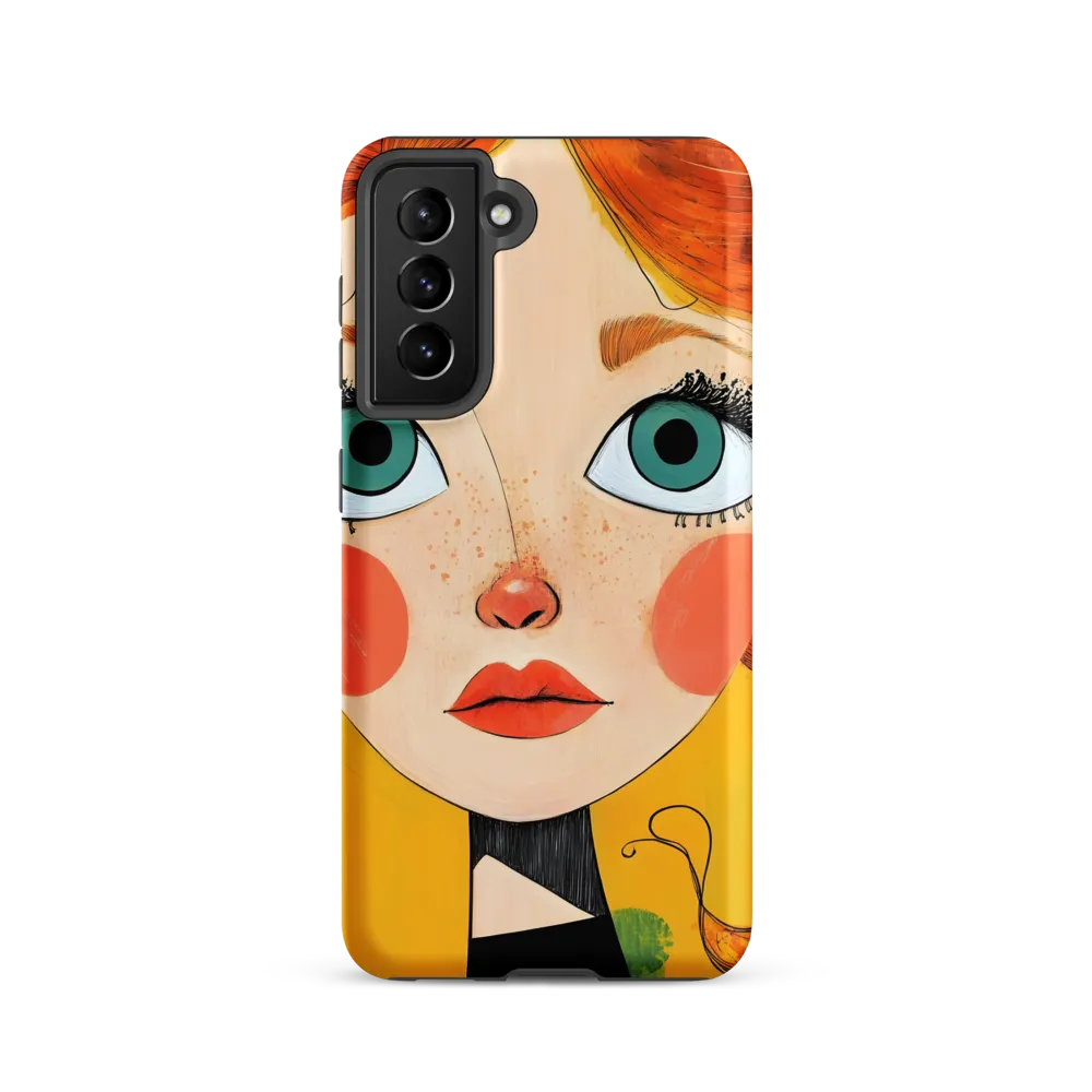 Whimsical Portrait of a Girl | Phone Case |  S21 | Tough Case | Matte