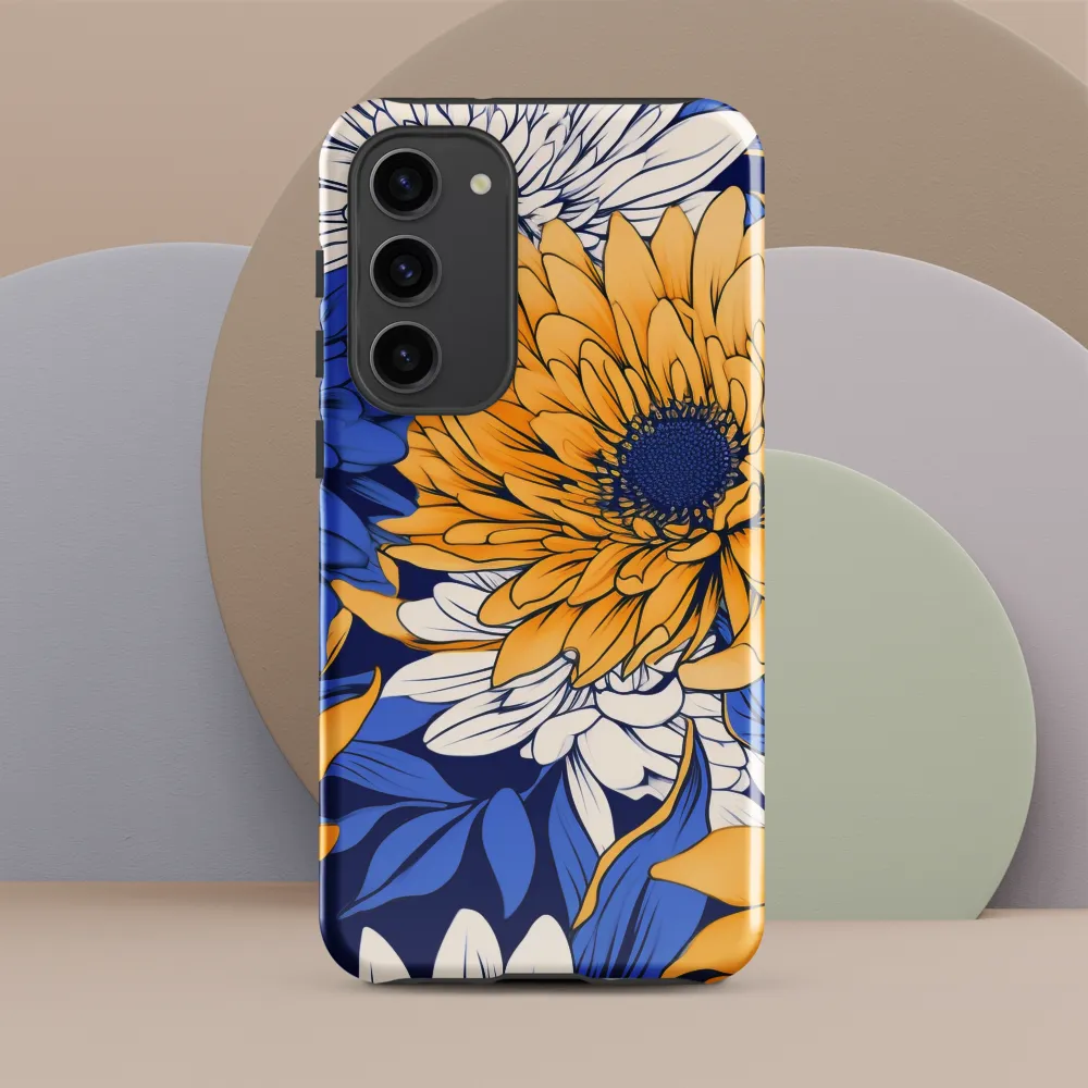 Floral Harmony in Blue and Yellow
