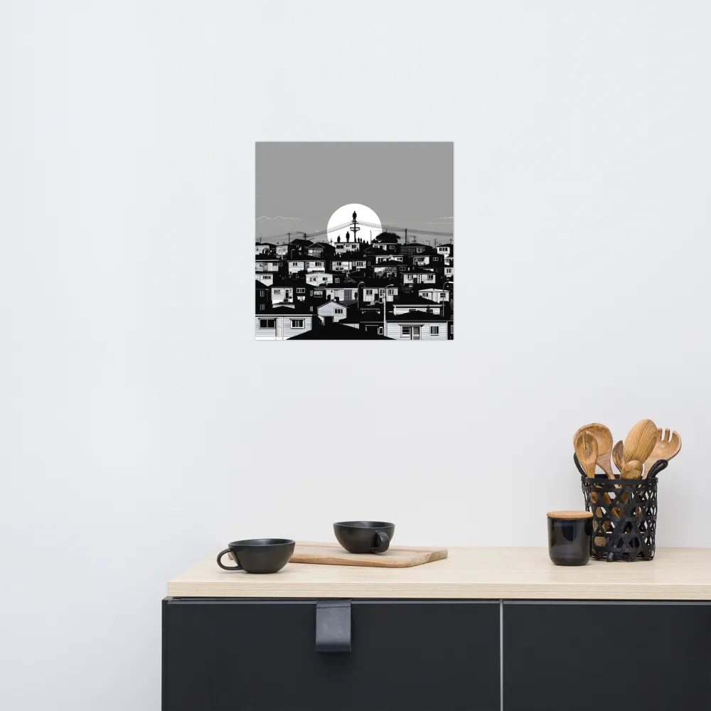 Moonlit Suburb 
 Poster | 18″x 18″