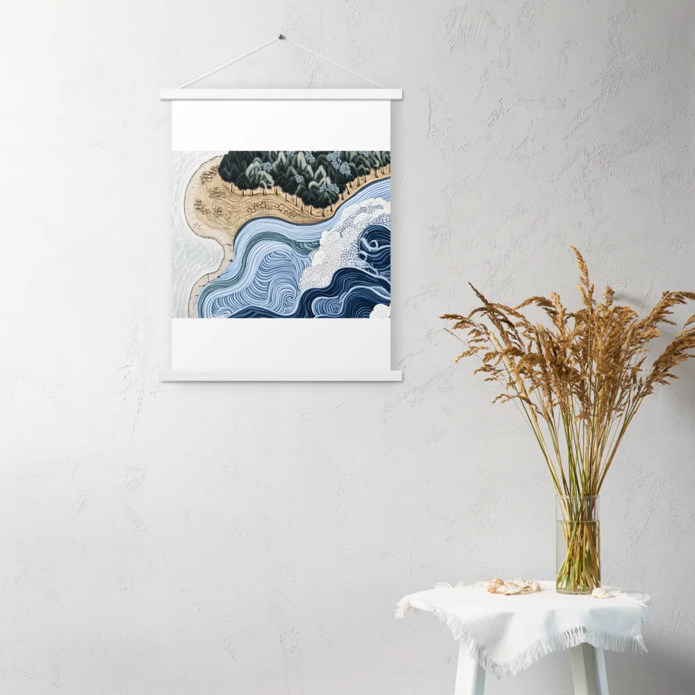 Oceanic Harmony: A Tranquil Landscape | Poster With White Wood Hanger | 18″×24″