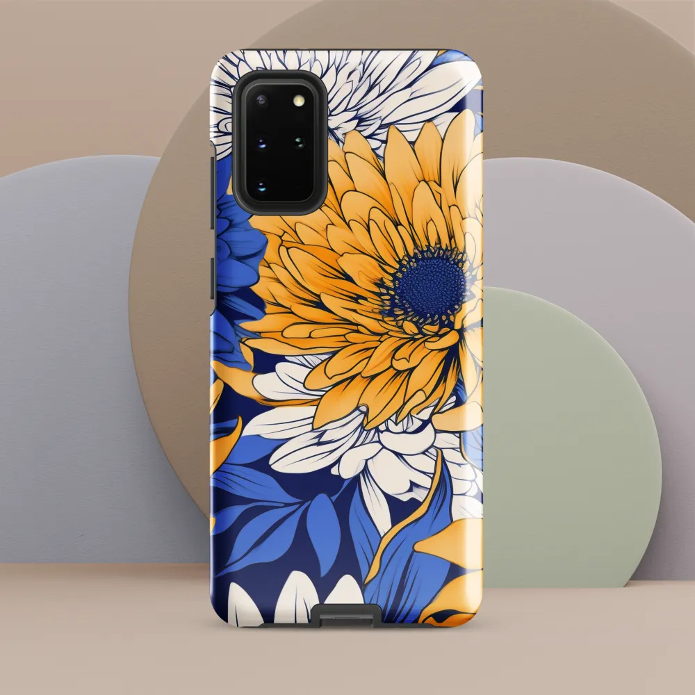 Floral Harmony in Blue and Yellow