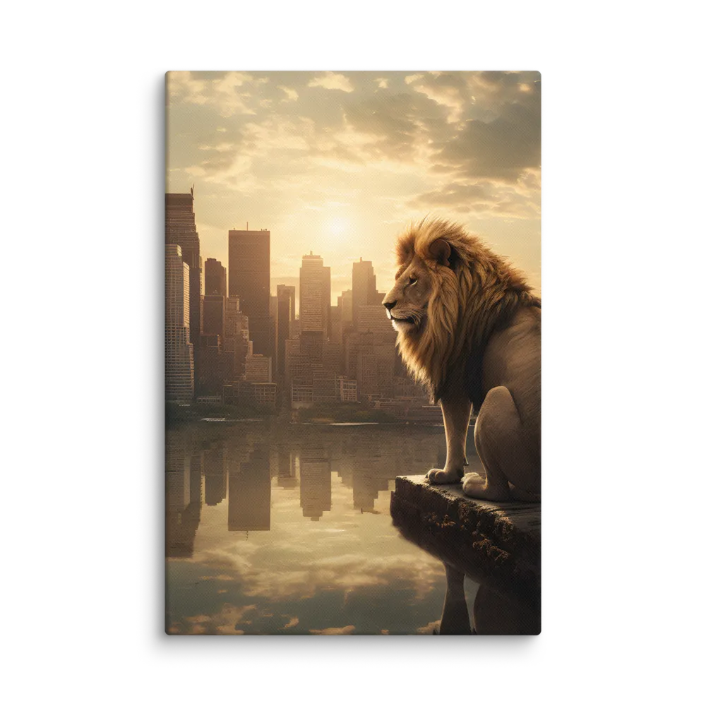 The Lion's Gaze Over the Urban Symphony