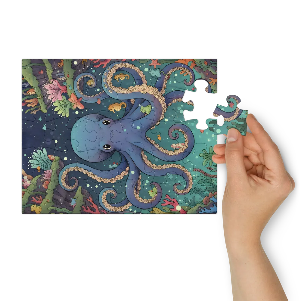 Curious Octopus 
 Jigsaw Puzzle in Tin Box