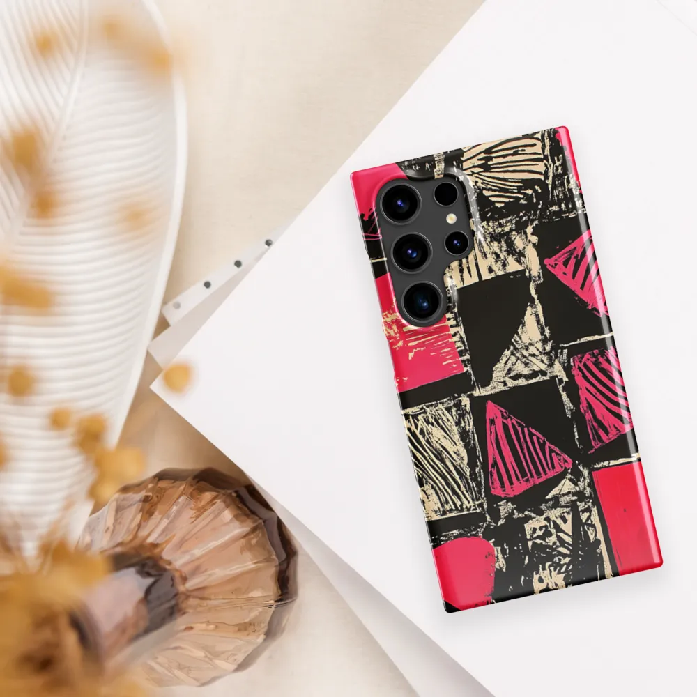 Geometric Symphony in Pink and Black