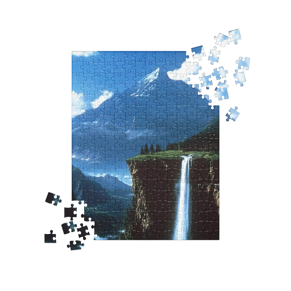 Nature's Majesty: A Serene Cascade | Jigsaw Puzzle | 252 pieces