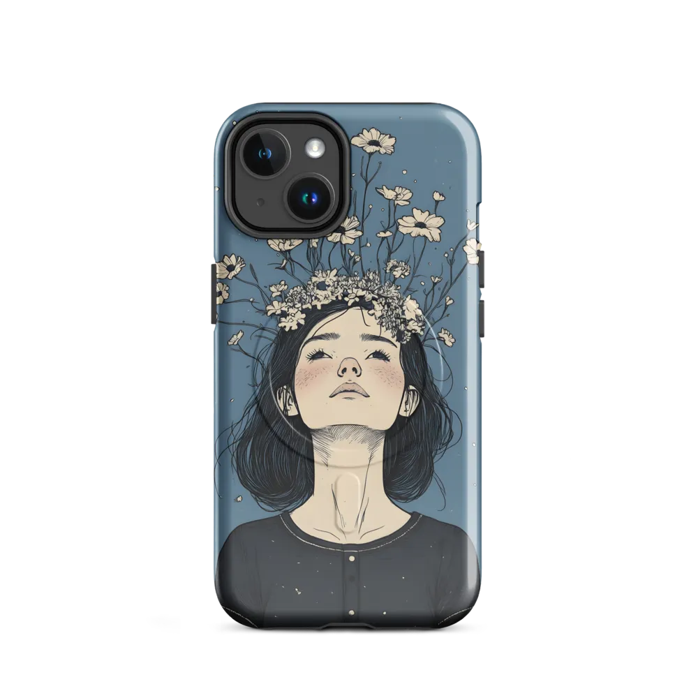 Floral Serenity: A Portrait of Tranquility | Phone Case |  14 | MagSafe® Tough Case | Glossy