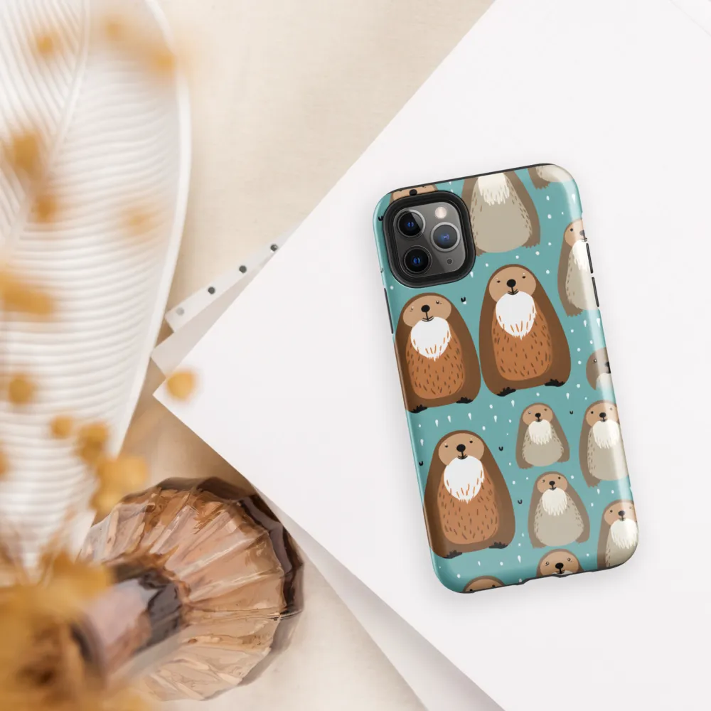 Whimsical Otter Pattern | Phone Case |  11 Pro Max | Tough Case | Glossy