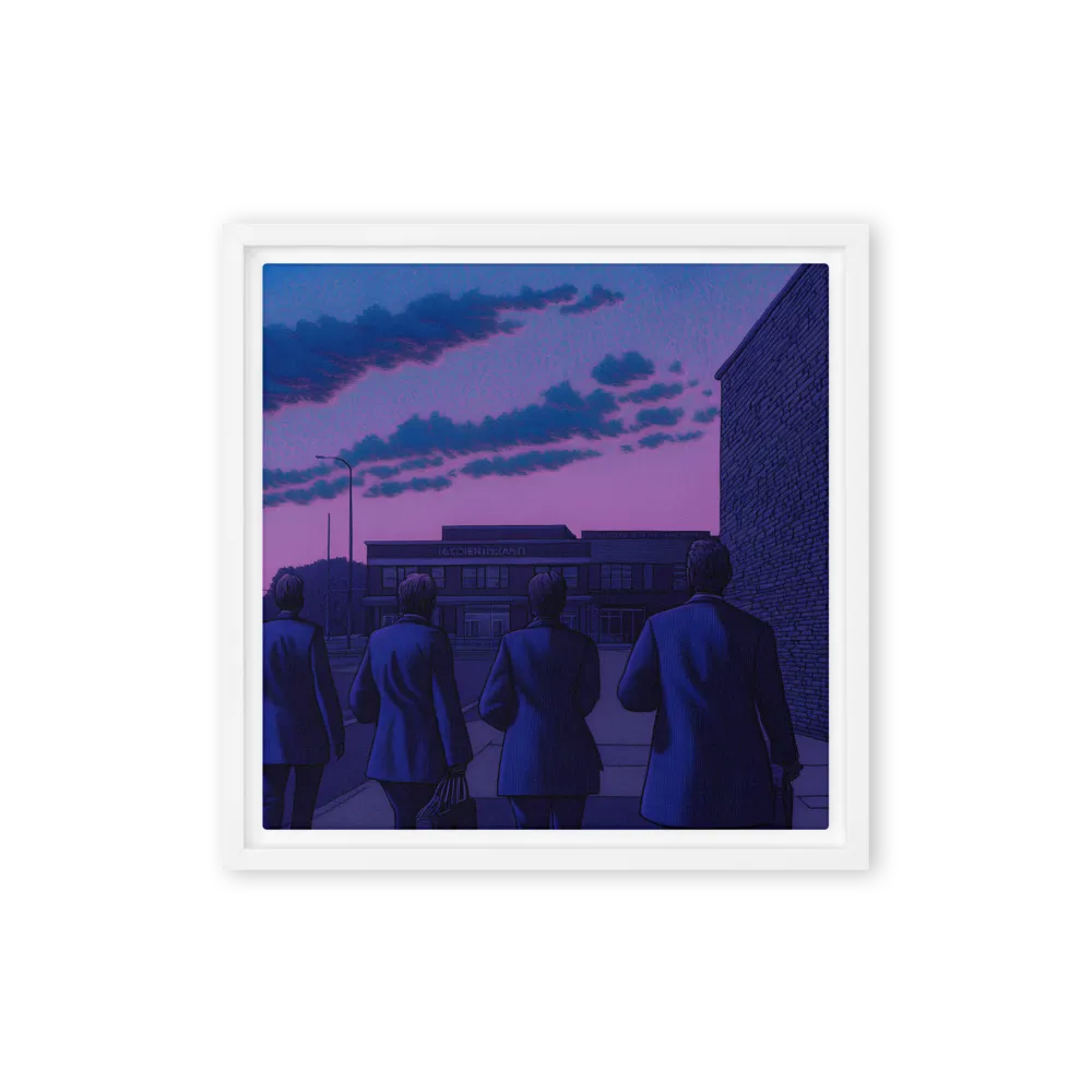The Twilight Stroll | Canvas with White Frame | 12″×12″
