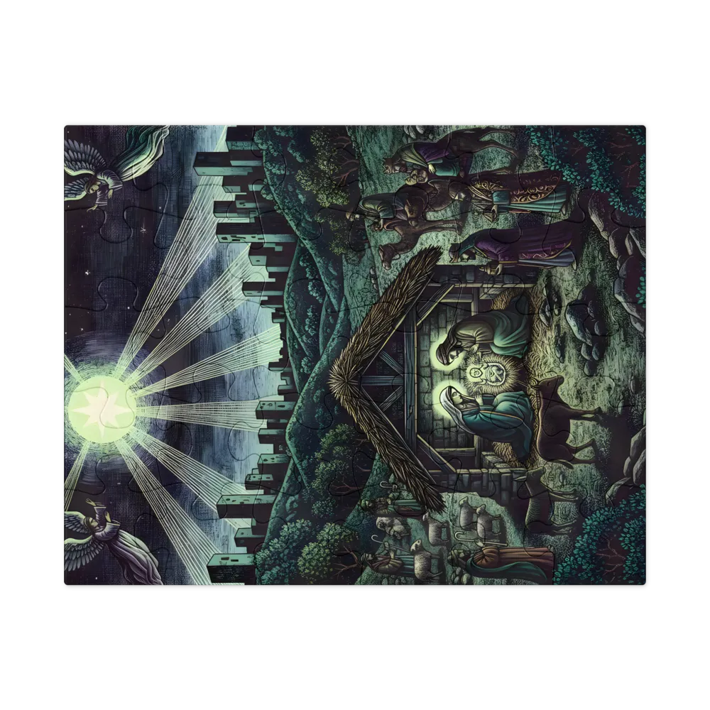 Star Over the Manger 
 Jigsaw Puzzle in Tin Box