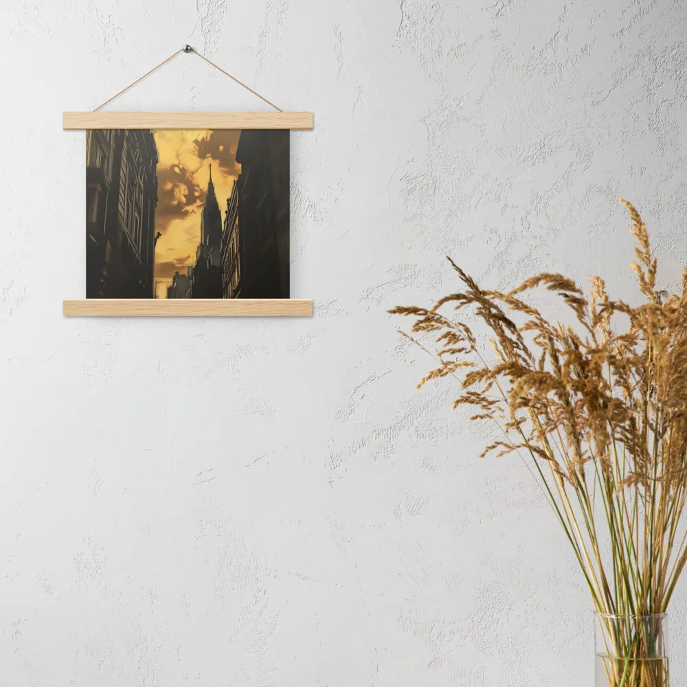 The Twilight Streets | Poster With Oak Wood Hanger | 10″×10″