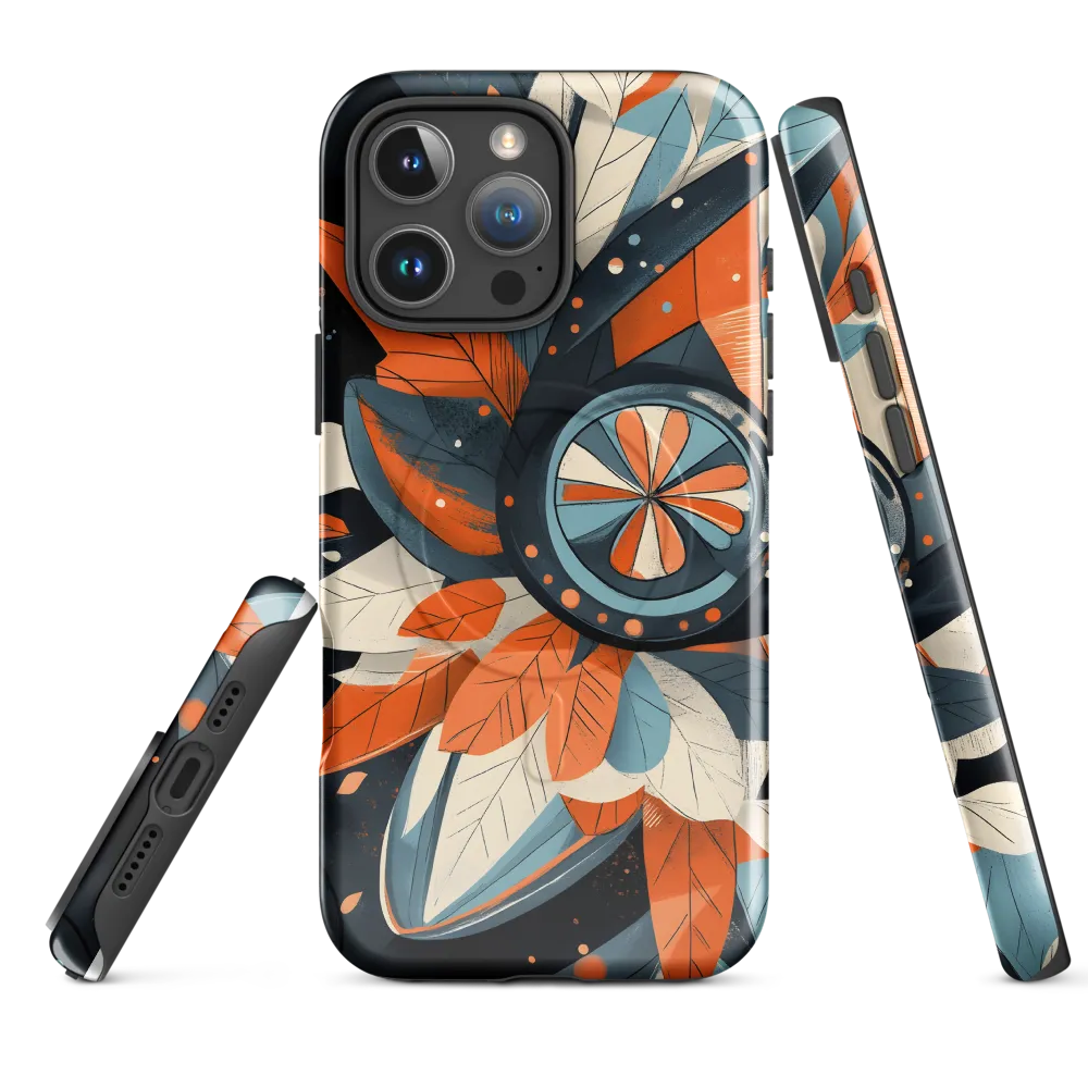 Floral Symphony in Orange and Teal