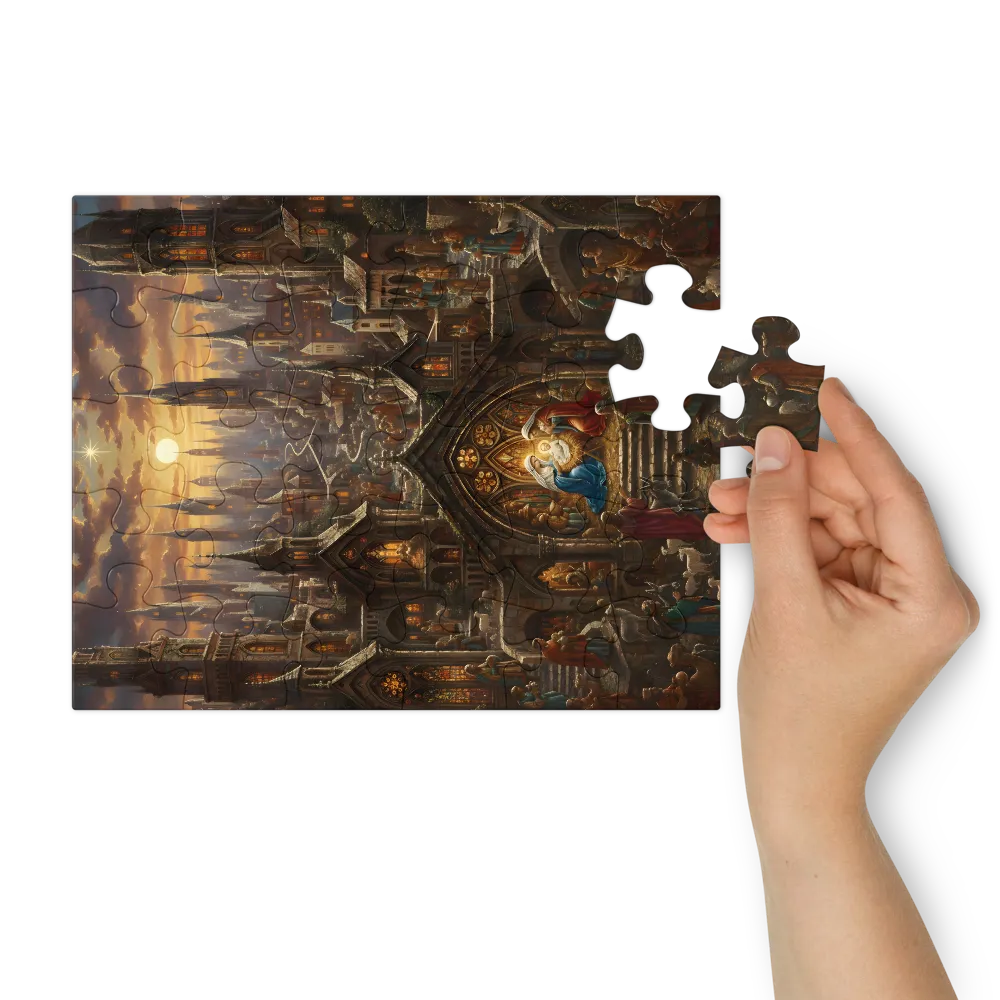 Gothic Nativity 
 Jigsaw Puzzle in Tin Box