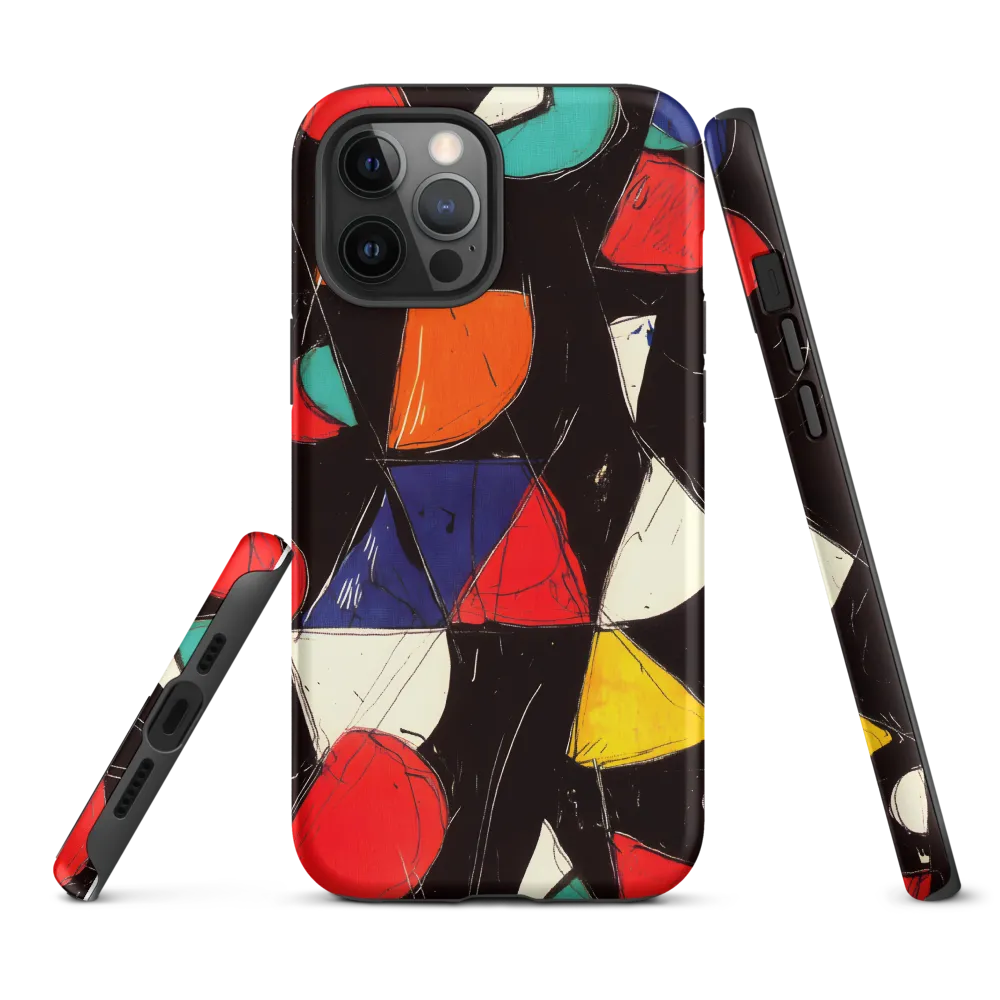 Vibrant Geometric Symphony | Phone Case |  12 Pro Max | Tough Case | Matte