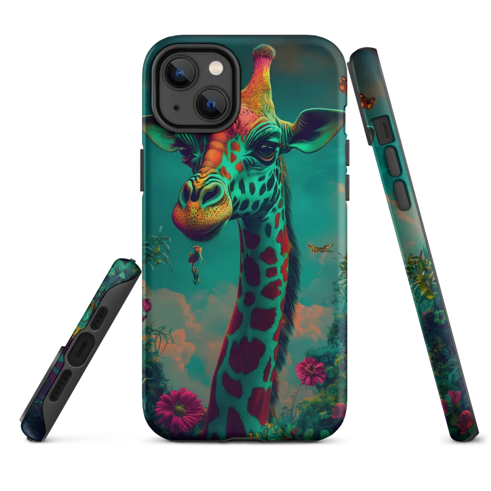 Whimsical Giraffe Among Blossoms