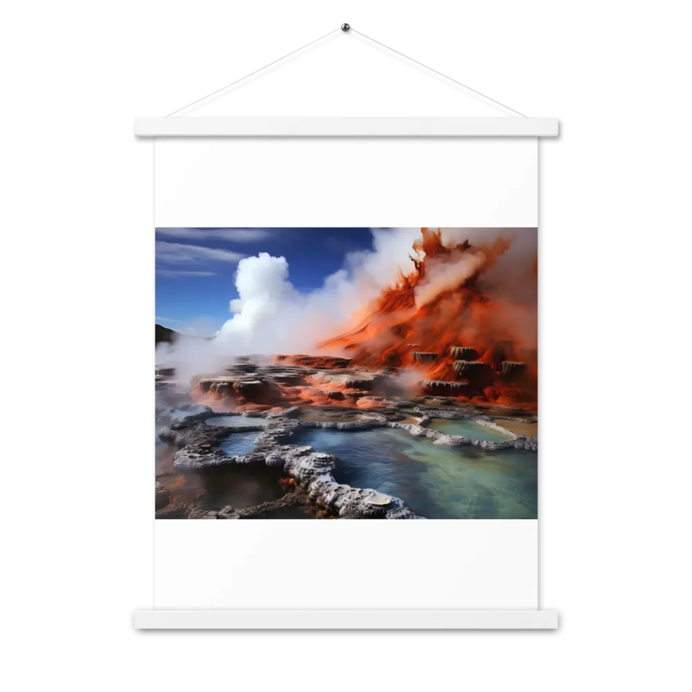 Nature's Fury: The Volcano's Expression | Poster With White Wood Hanger | 18″×24″