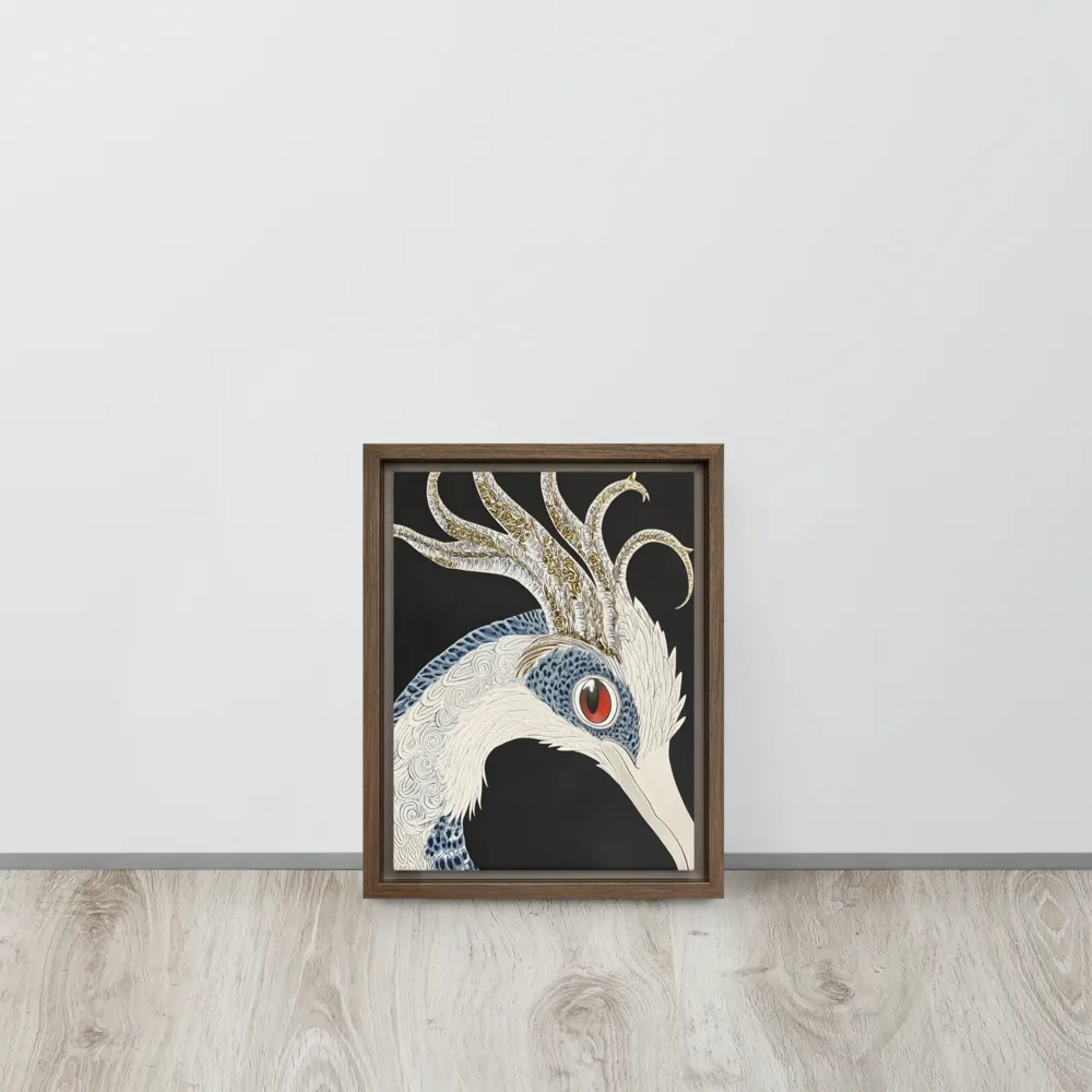 Elegance of the Majestic Peacock | Canvas with Brown Frame | 9″×12″