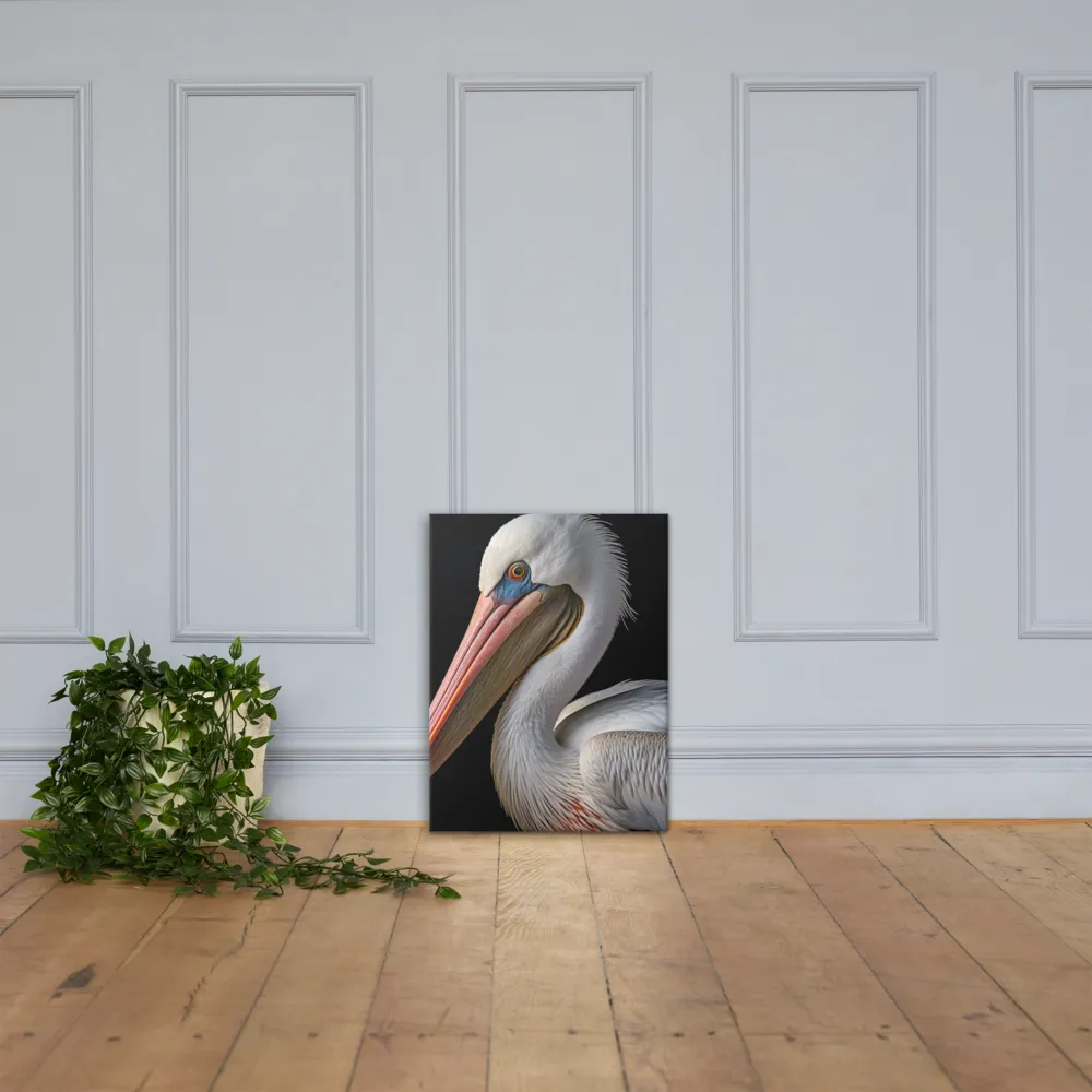 Elegance in White: The Pelican | Canvas | 18″×24″