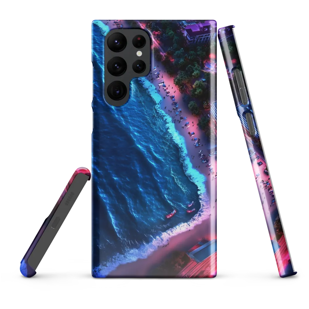 Twilight Reflections: A Serene Beach Aerial | Phone Case |  S22 Ultra | Snap Case | Glossy