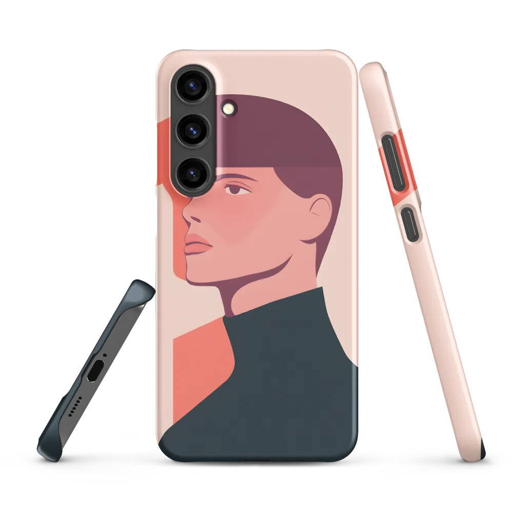 Contemplative Portrait in Minimalism | Phone Case |  S24 Plus | Snap Case | Matte
