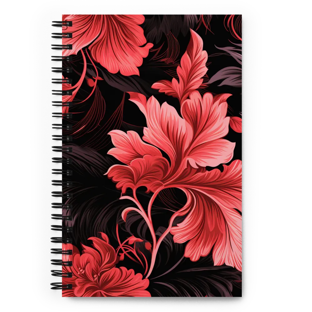 Tropical Elegance in Red | Spiral Notebook