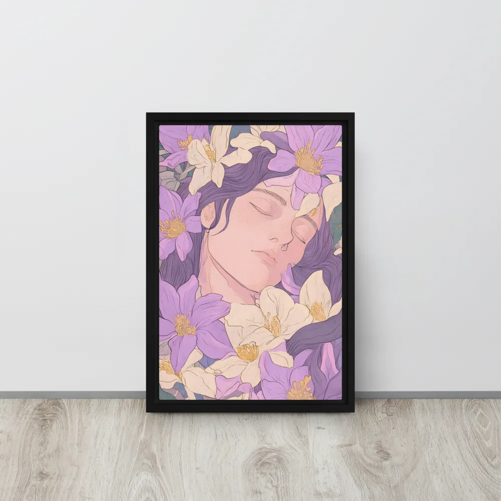 Harmony in Bloom | Canvas with Black Frame | 12″×18″