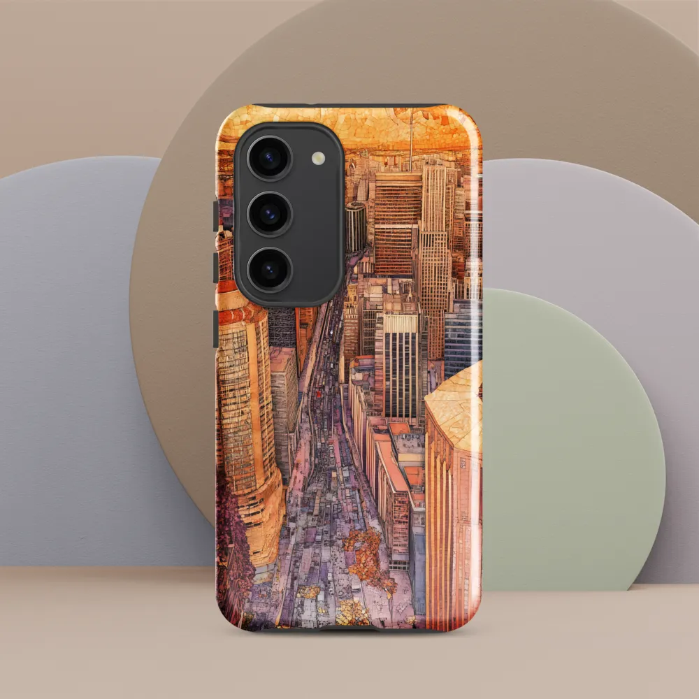 Mosaic Cityscape at Dusk