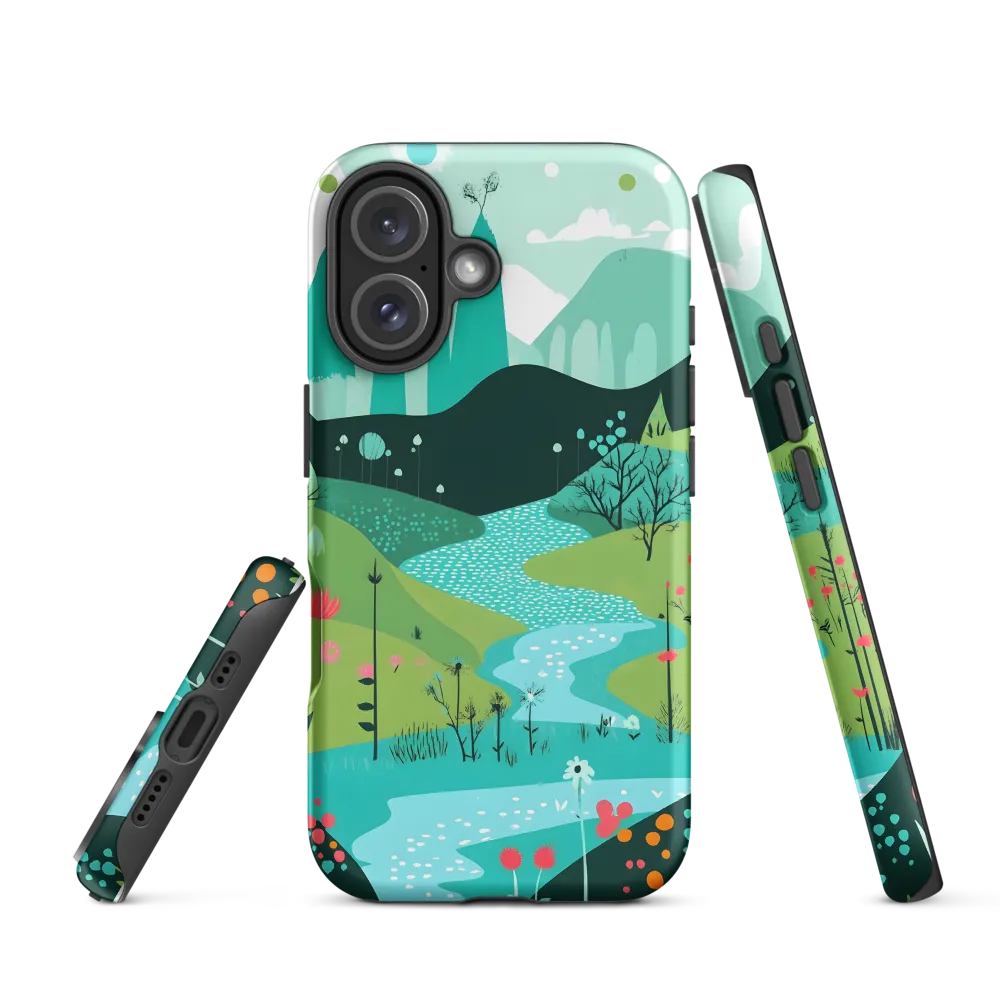 Whimsical River in a Lush Landscape | Phone Case