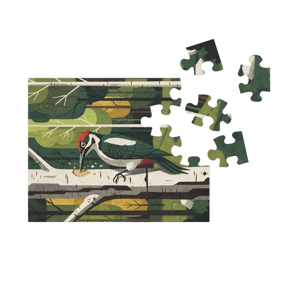 Birchwood Woodpecker 
 Jigsaw Puzzle in Tin Box