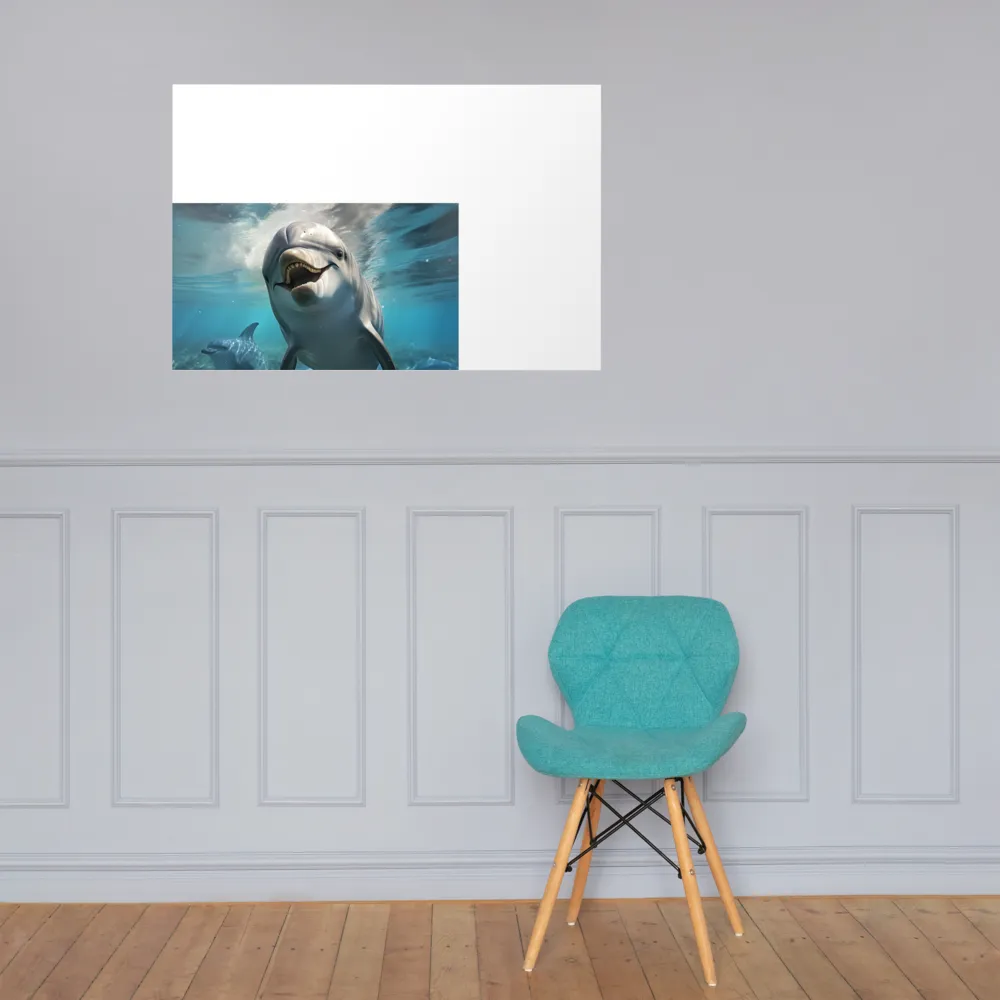 Beneath the Waves: A Dolphin's Dance | Poster | 24″×36″