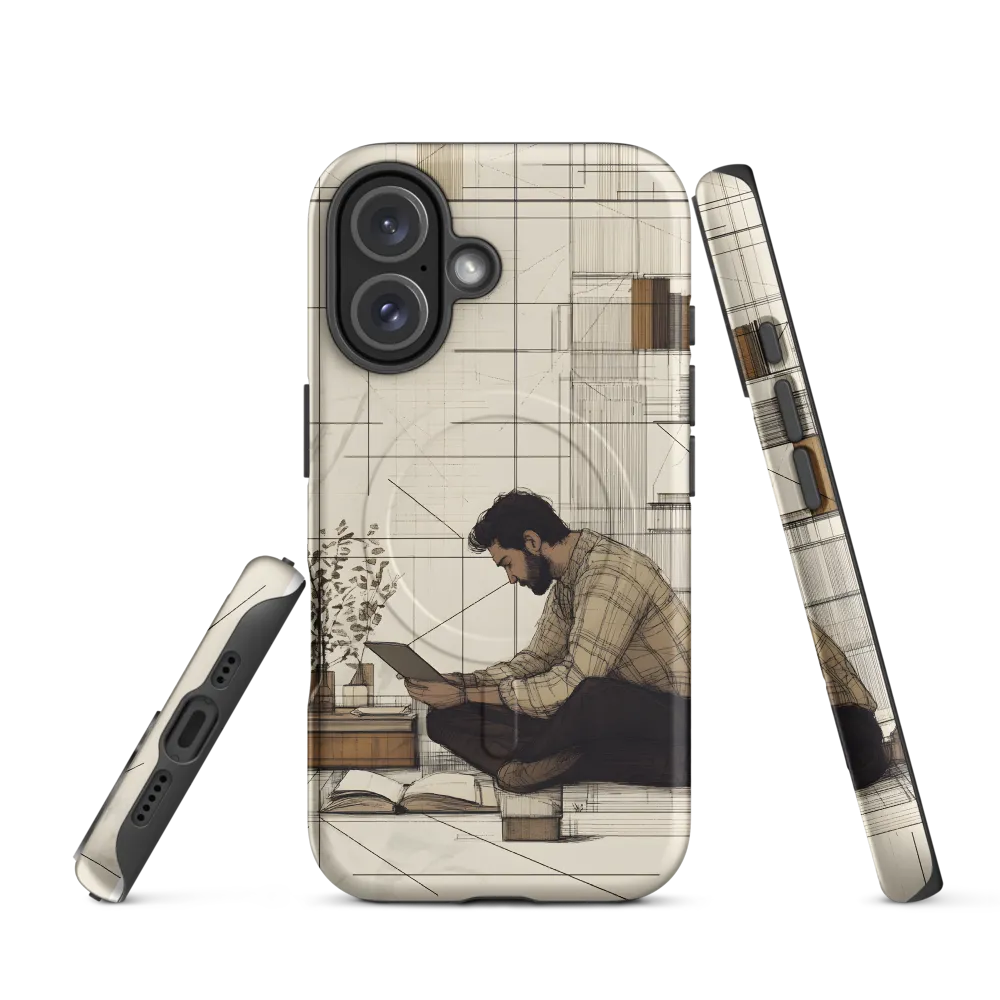 Quiet Reflections in Line | Phone Case |  16 | MagSafe® Tough Case | Matte