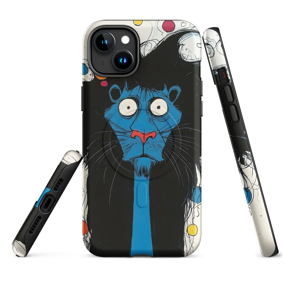 Whimsical Blue Lion