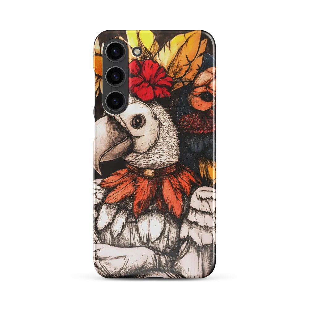 The Surreal Guardian: A Dance of Feathers and Flowers