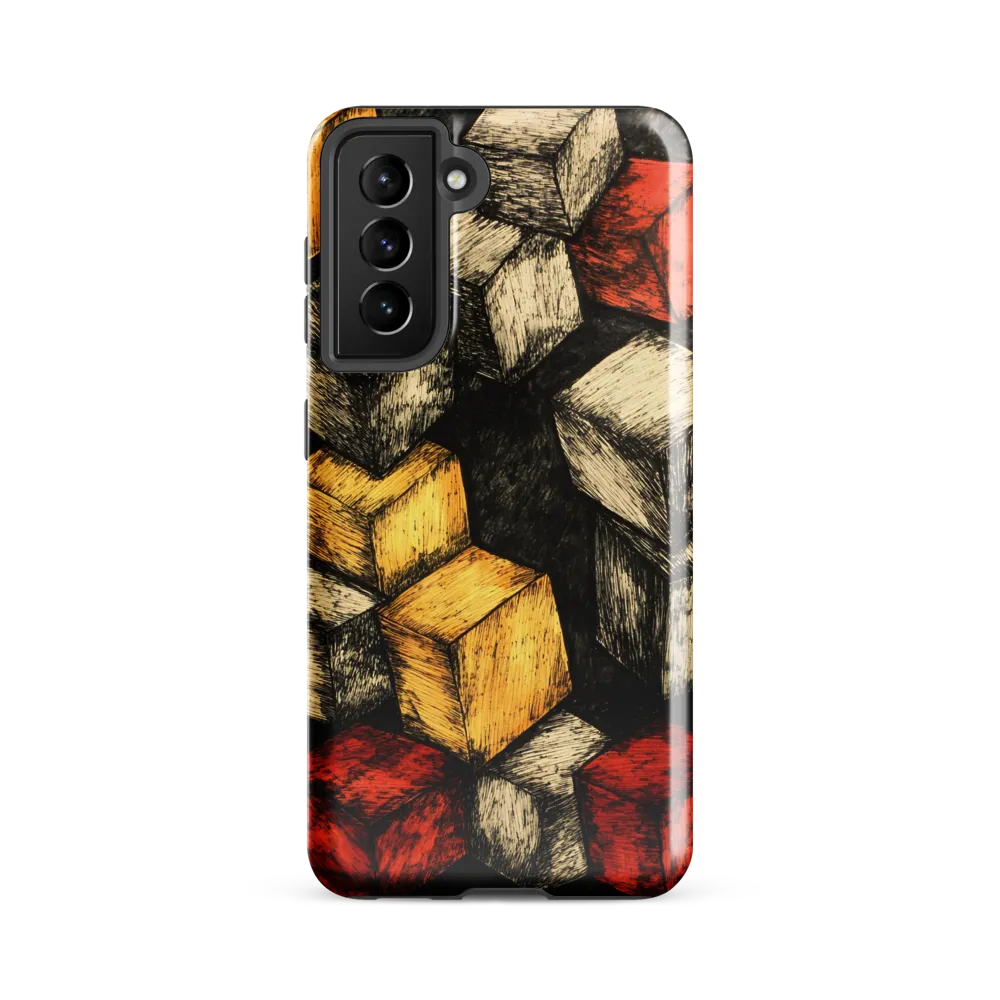 Dynamic Cubes: An Exploration in Color and Form | Phone Case |  S21 FE | Tough Case | Glossy
