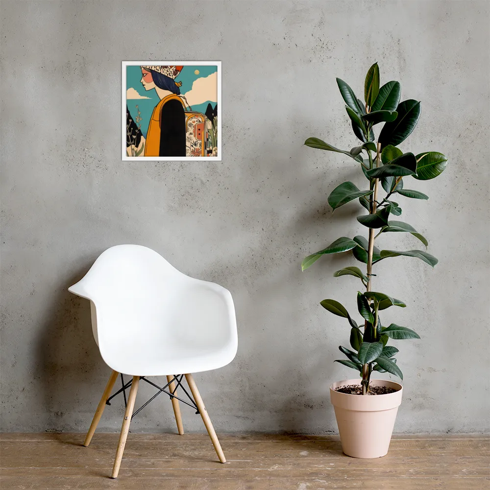 Journey's Serenity | Poster with White Frame | 16″×16″