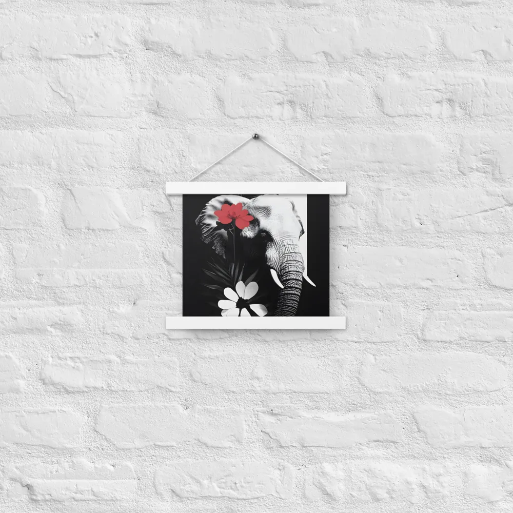 Elephant Harmony | Poster With White Wood Hanger | 10″×10″