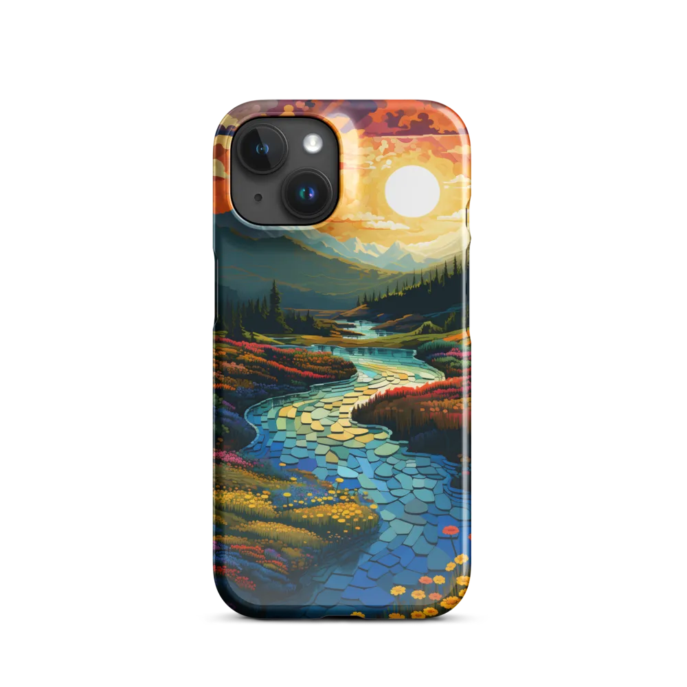 Serenity in Sunset: A Winding River's Embrace