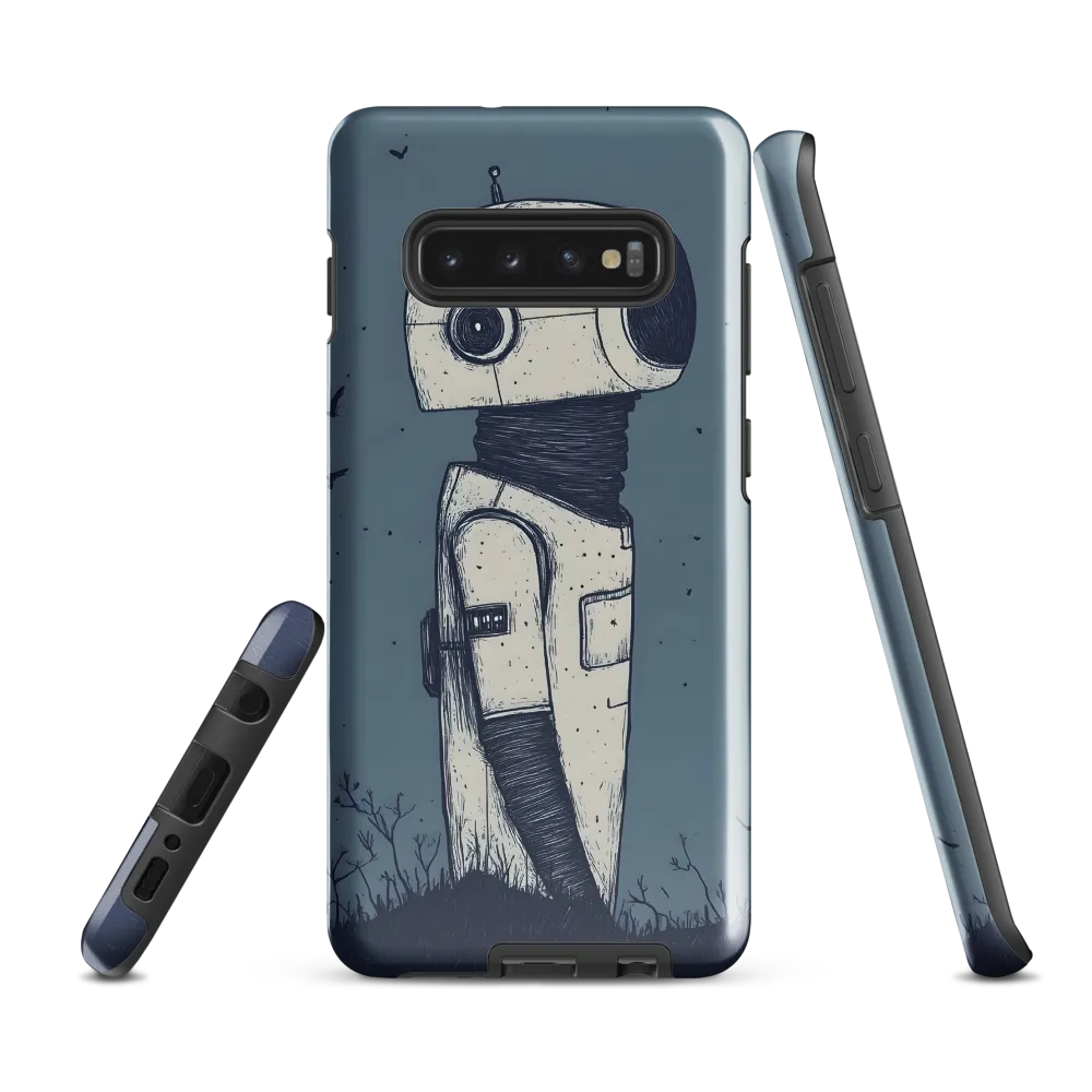 Contemplative Robot in a Barren Landscape | Phone Case |  S10 Plus | Tough Case | Glossy