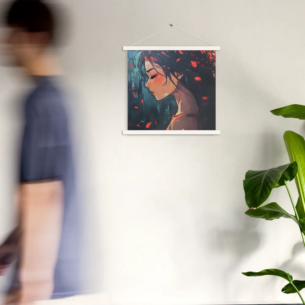 Whispers of Melancholy | Poster With White Wood Hanger | 18″×18″