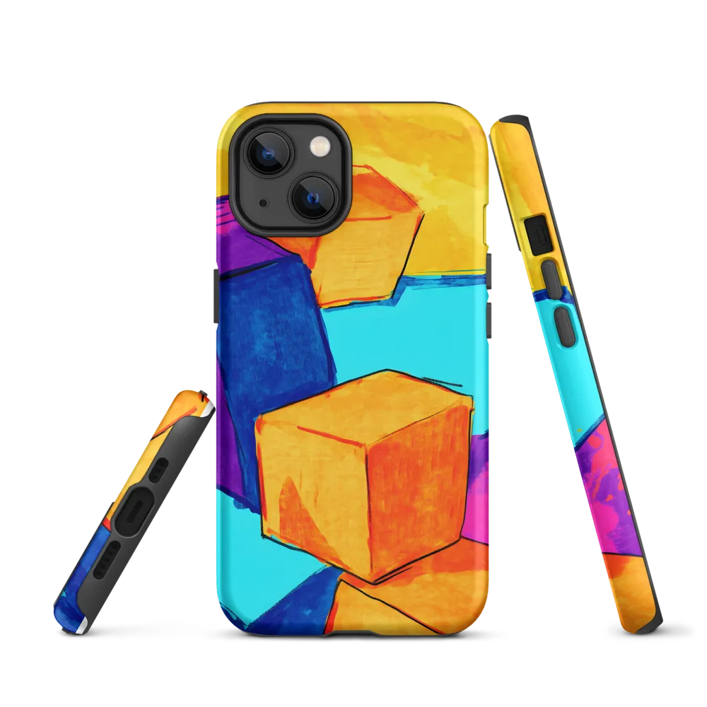 Playful Cubes in Vibrant Harmony | Phone Case |  13 | Tough Case | Matte
