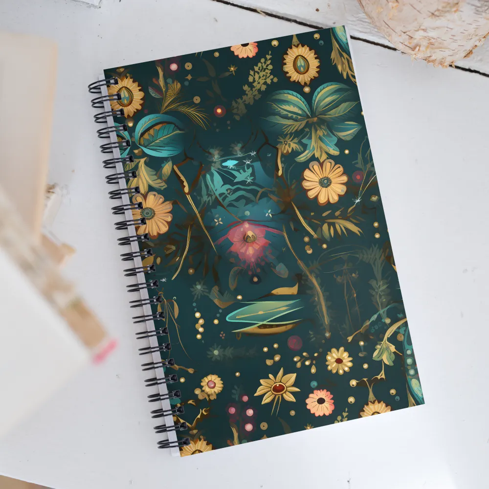 Whimsy in Flora: An Art Nouveau Journey | Spiral Notebook