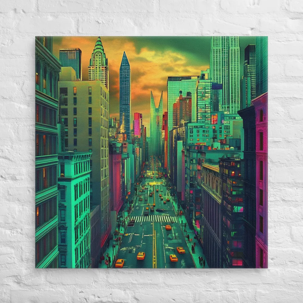 Urban Surrealism: Neon Dreams | Canvas | 36″×36″