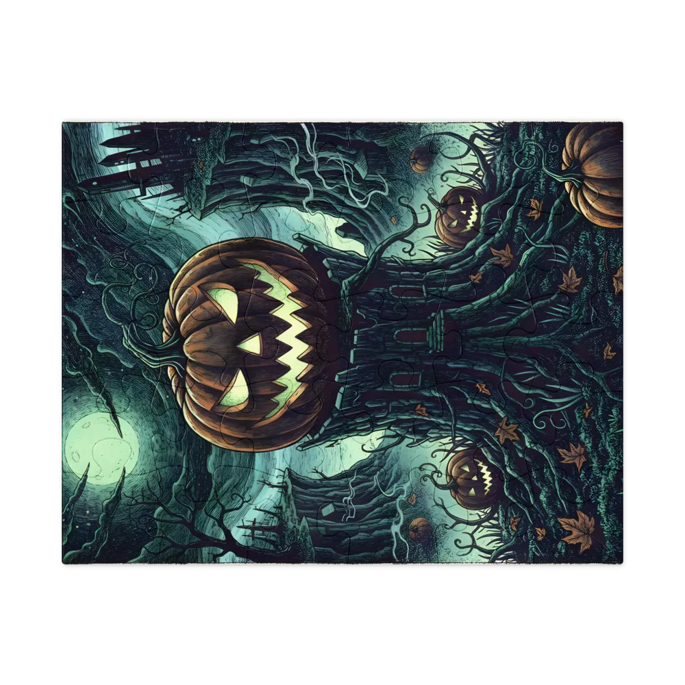 Moonlit Jack-o'-Lantern 
 Jigsaw Puzzle in Tin Box
