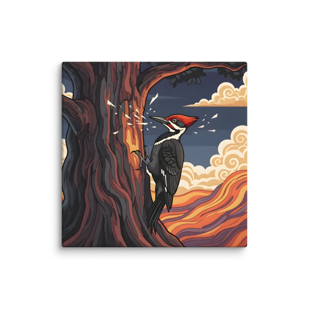 Woodpecker at Dusk 
 Canvas | 20″x 20″