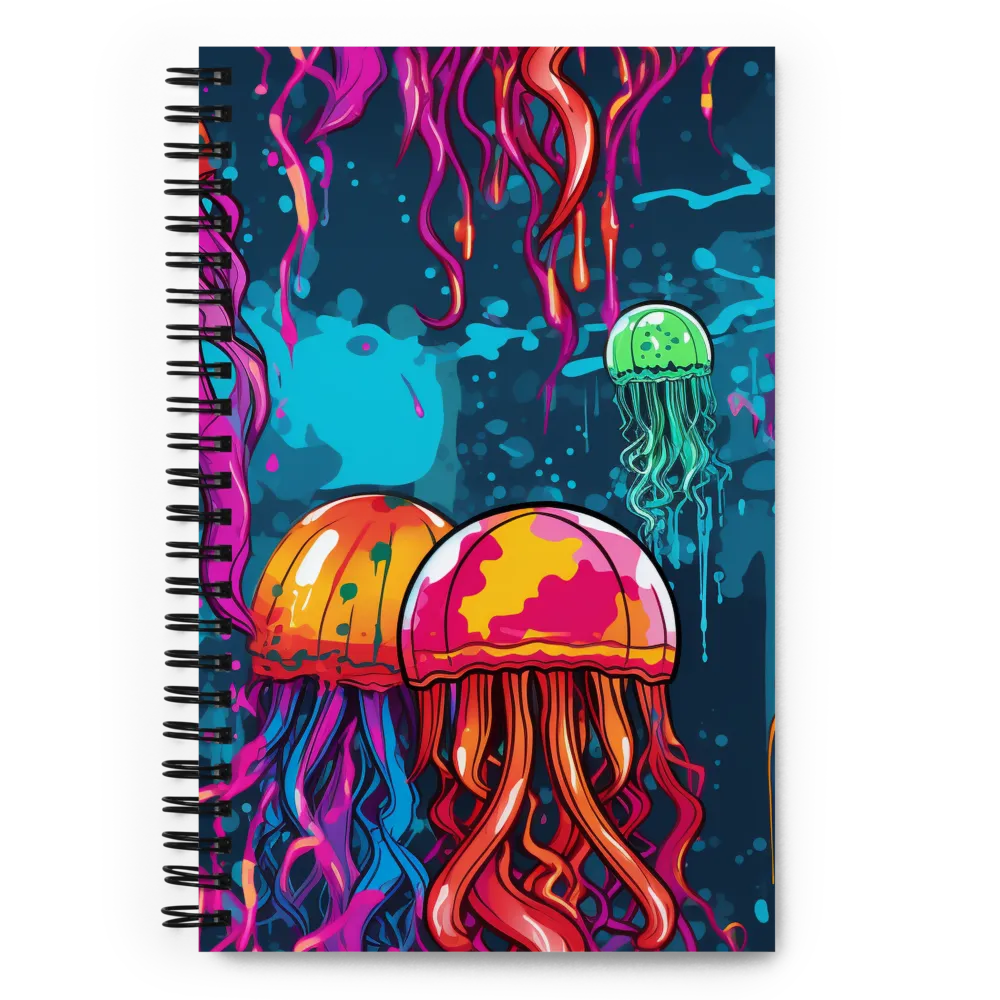 Underwater Symphony of Jellyfish | Spiral Notebook