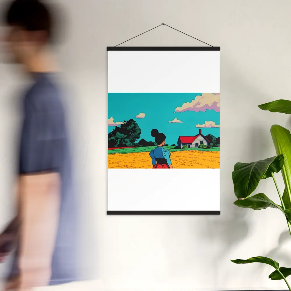 Whispers of a Sunlit Meadow | Poster With Black Wood Hanger | 24″×36″