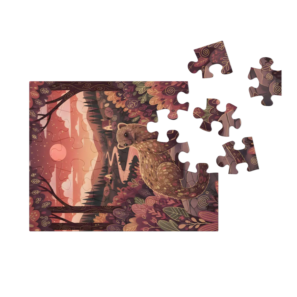 Marten at Dusk 
 Jigsaw Puzzle in Tin Box