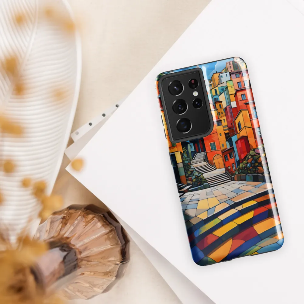 Vibrant Village: A Cubist Journey