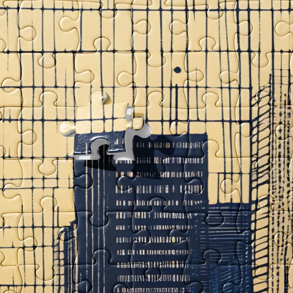 Urban Echoes: A Minimalist Cityscape | Jigsaw Puzzle | 252/520 pieces