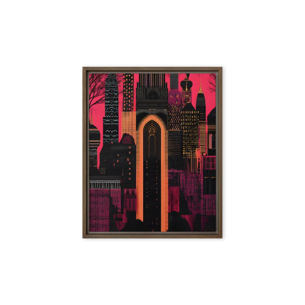 Urban Reverie | Canvas with Brown Frame | 8″×10″