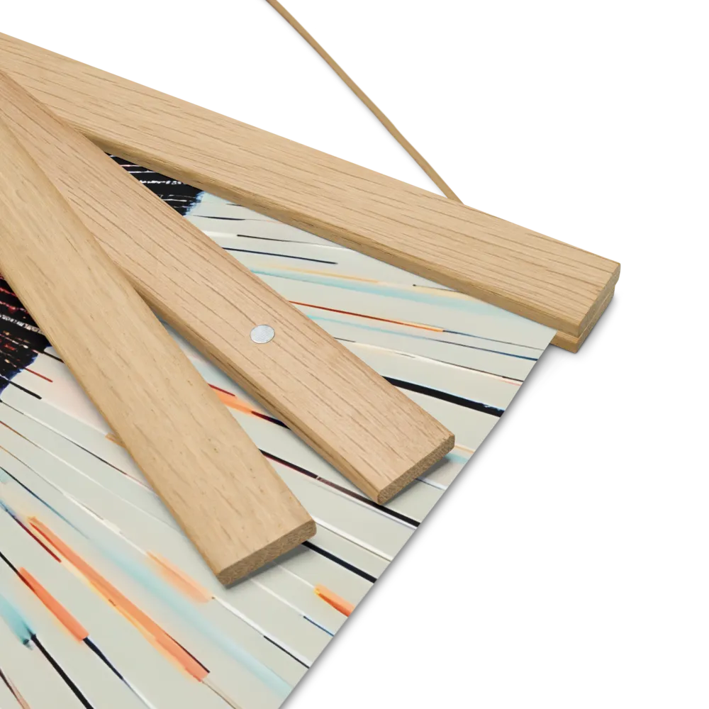 Radiant Reflection: An Abstract Journey of Thought | Poster With Oak Wood Hanger | 16″×16″